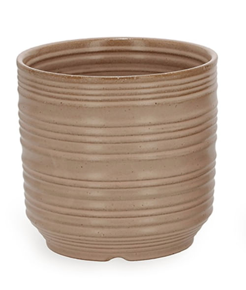 Cachepot em Cerâmica 16,5cm Marrom Mart Presentes