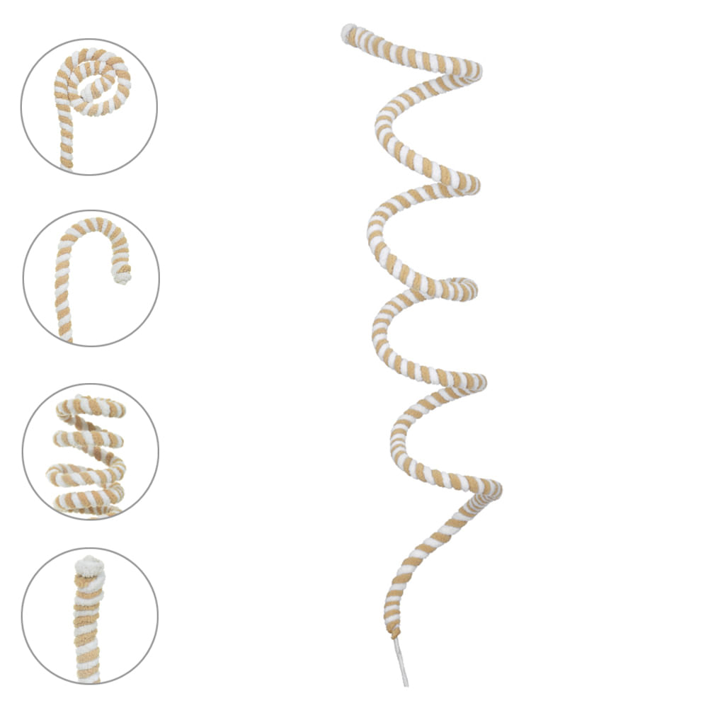 Complemento Candy Espiral Bege Branco Florarte