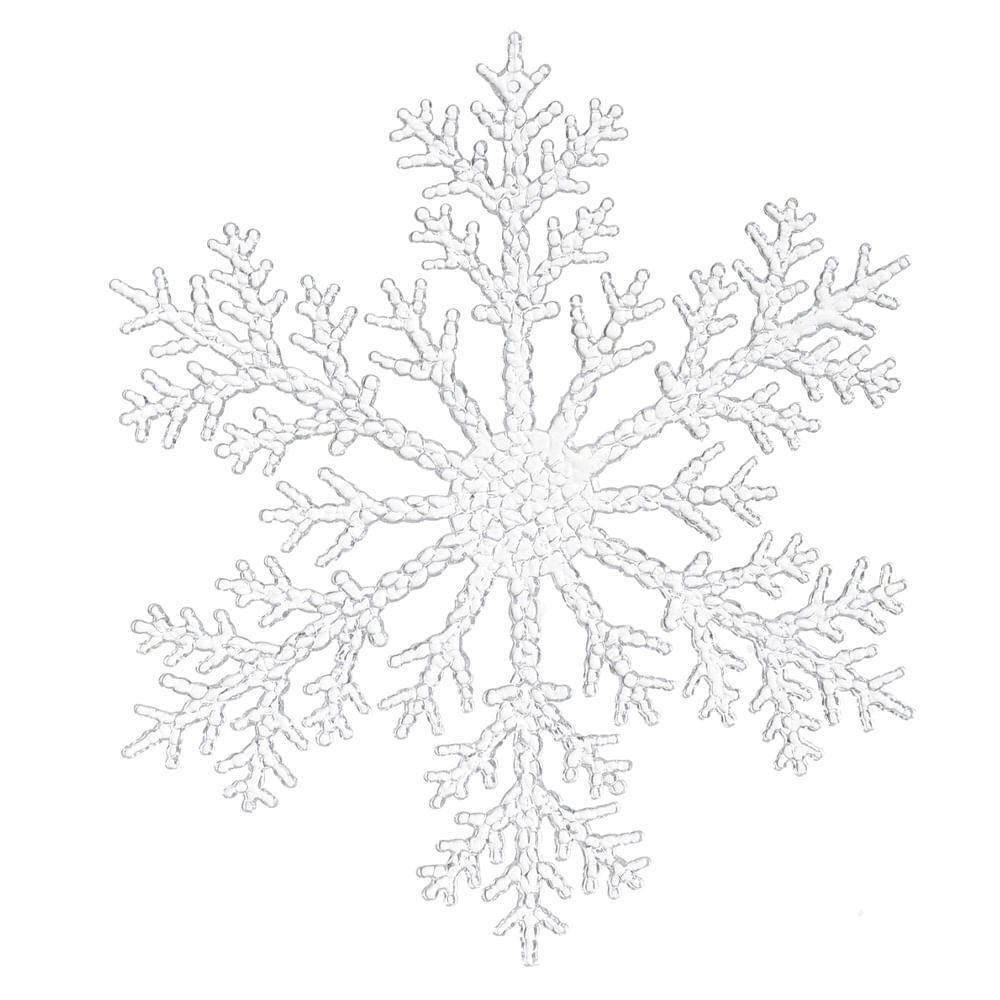 Enfeite Natal Floco de Neve Transparente Florarte