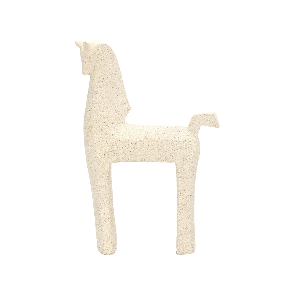 Escultura Cavalo Creme Mart Presentes