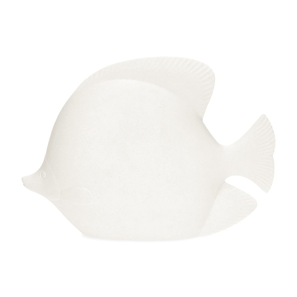 Escultura Peixe 25,5cm Branco Mart Presentes
