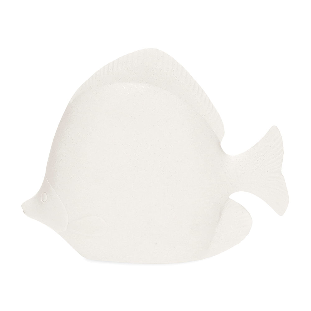Escultura Peixe Branco 21cm Mart Presentes