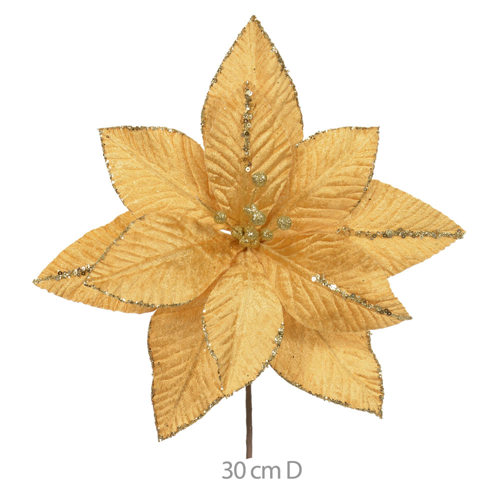 Haste Bico Papagaio Aveludado 32cm Dourado Florarte