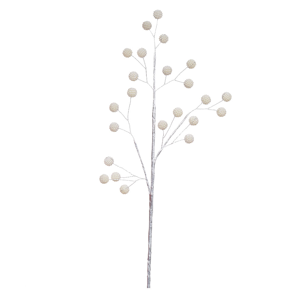 Haste Perolas 48cm Branco Florarte