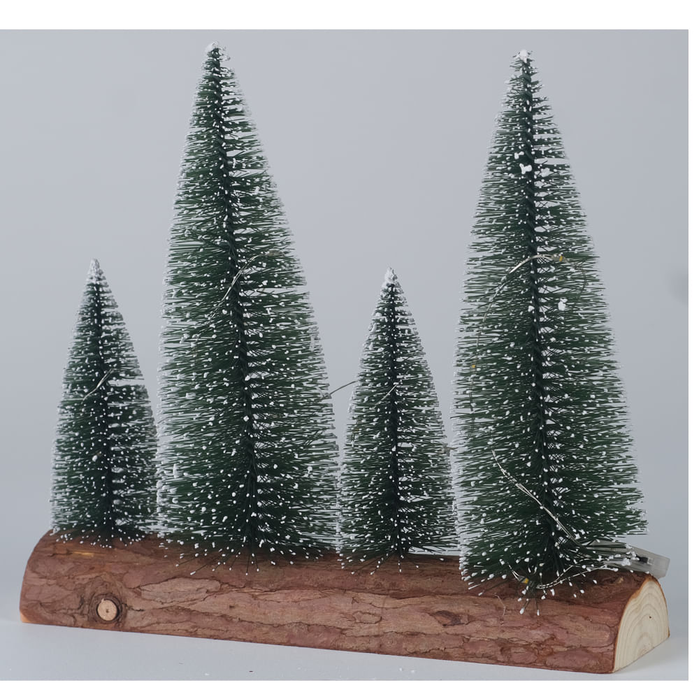 Mini Árvore Natal Flocked x4 com Led 18,5cm Florarte