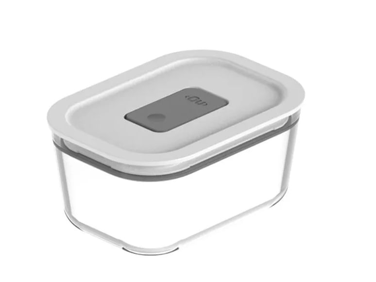 Pote Vidro Hermético Fresh Lock 370ml Branco Fechado Martiplast