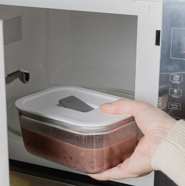 Pote Vidro Hermético Fresh Lock 370ml Branco Fechado Martiplast - Imagem 2