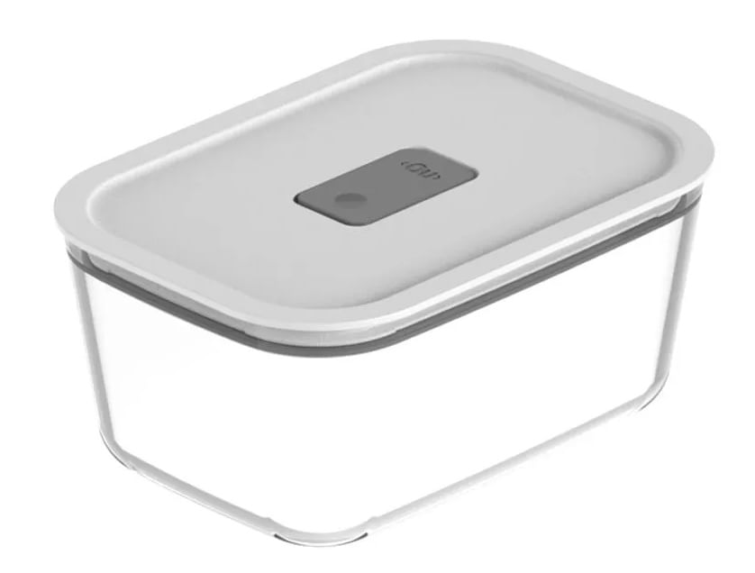 Pote de Vidro Hermético Fresh Lock 1,2L Branco Fechado Martiplast