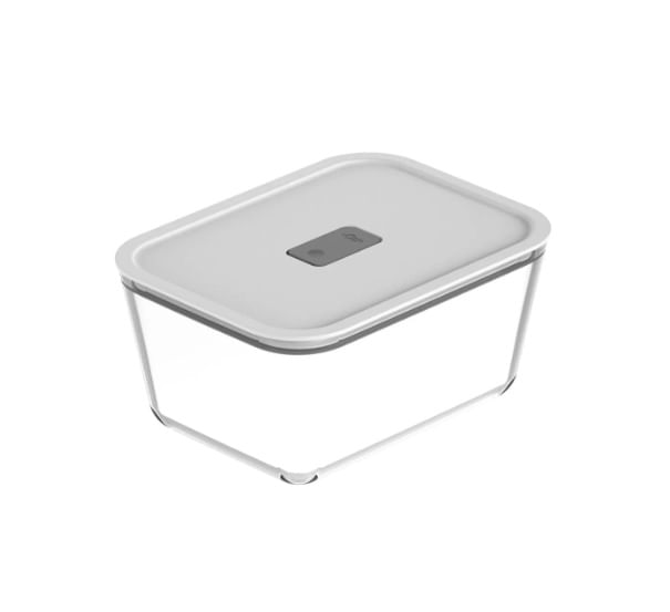 Pote de Vidro Hermético Fresh Lock 2,4L Branco Fechado Martiplast