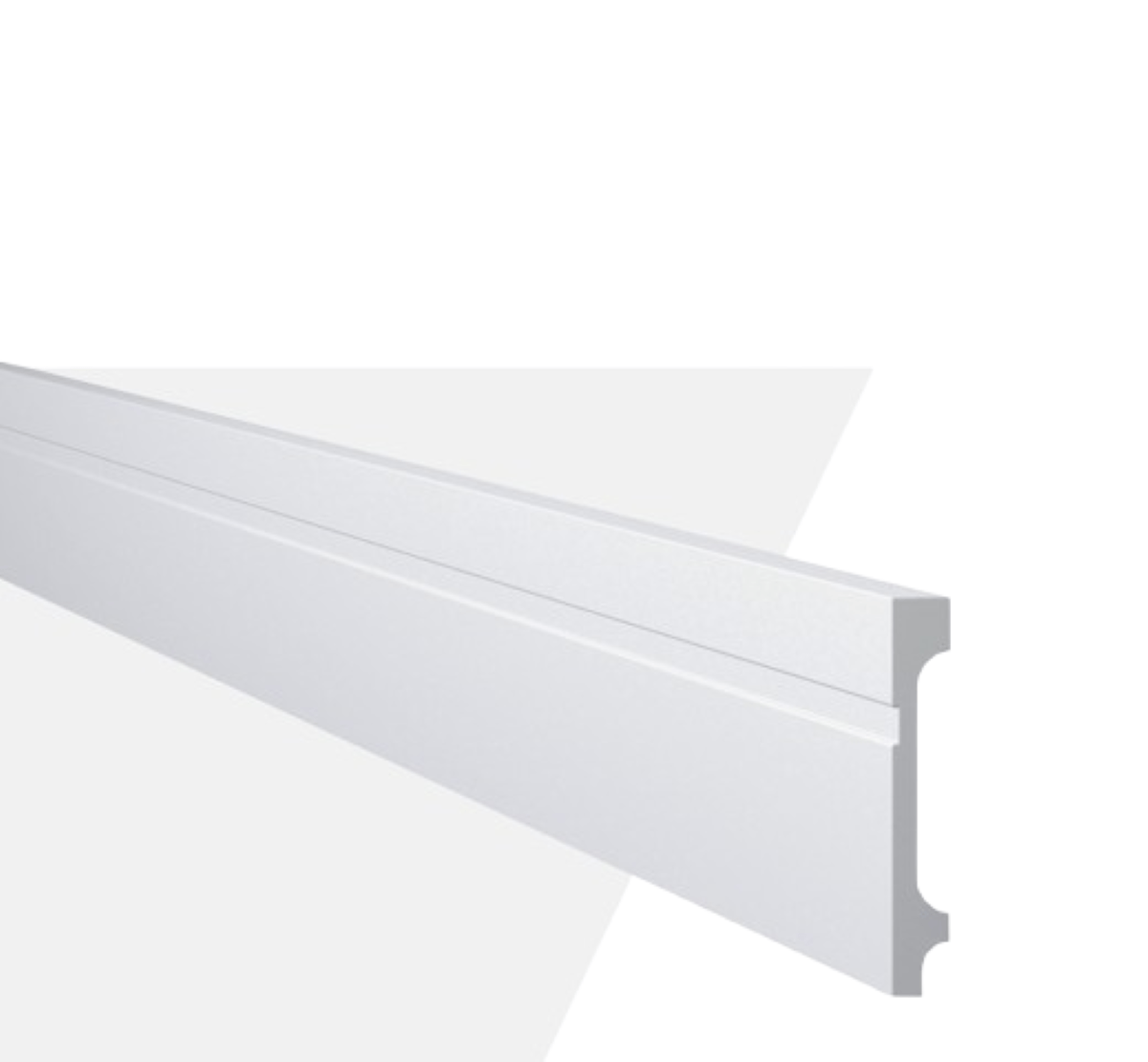 Rodapé Poliestireno 10cm com Friso FZ10 Branco Gart