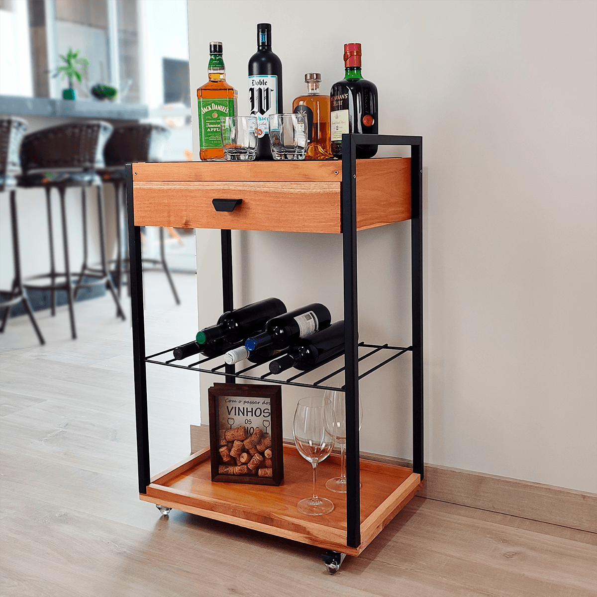 Carrinho para Churrasco Multifuncional com Gaveta Koper Grilazer - Imagem 3