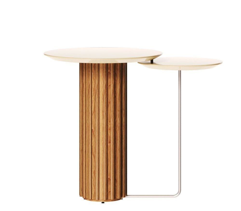 Mesa Lateral Dupla Living Off White Nature Imcal