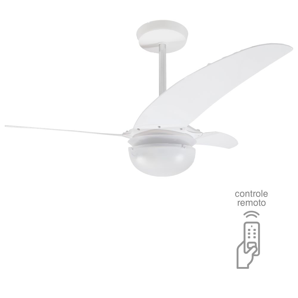 Ventilador de Teto 302 com Controle Remoto 3 Pás 127V Branco Spirit