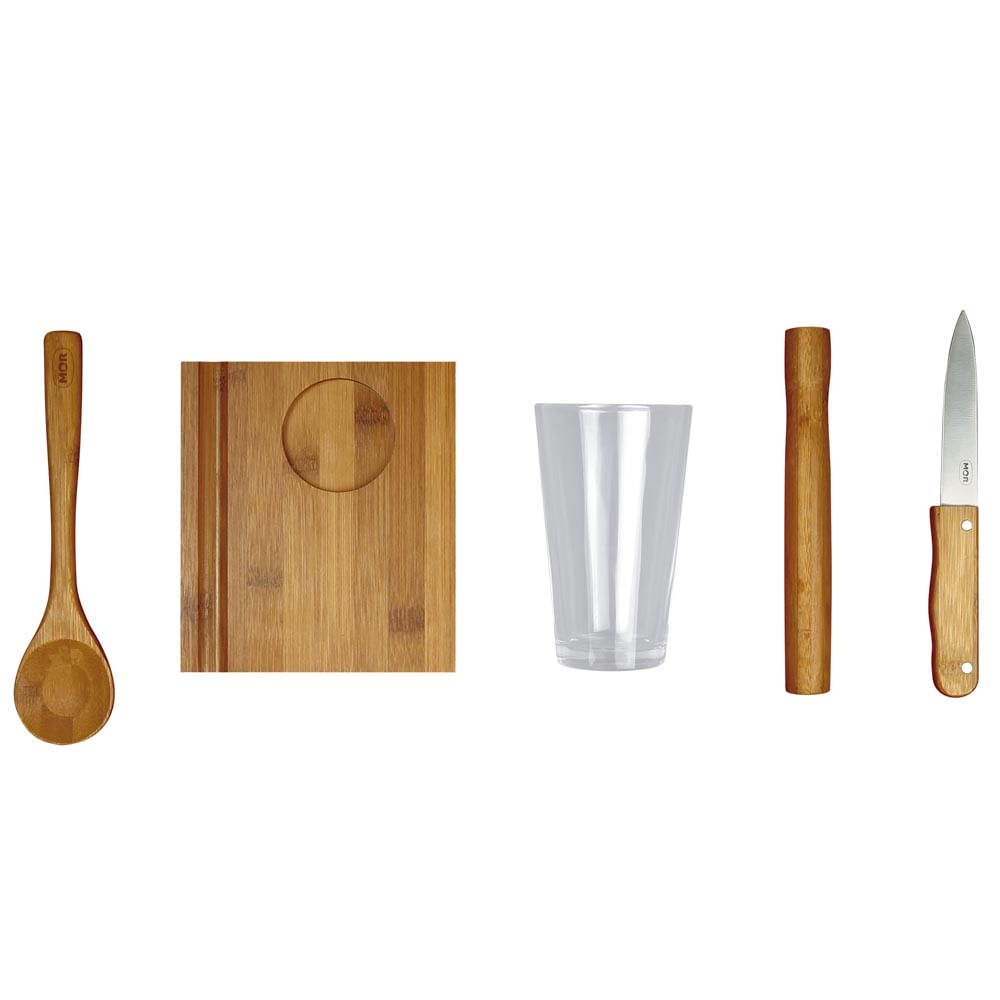 Conjunto Caipirinha 5 Peças Bamboo Madeira Mor