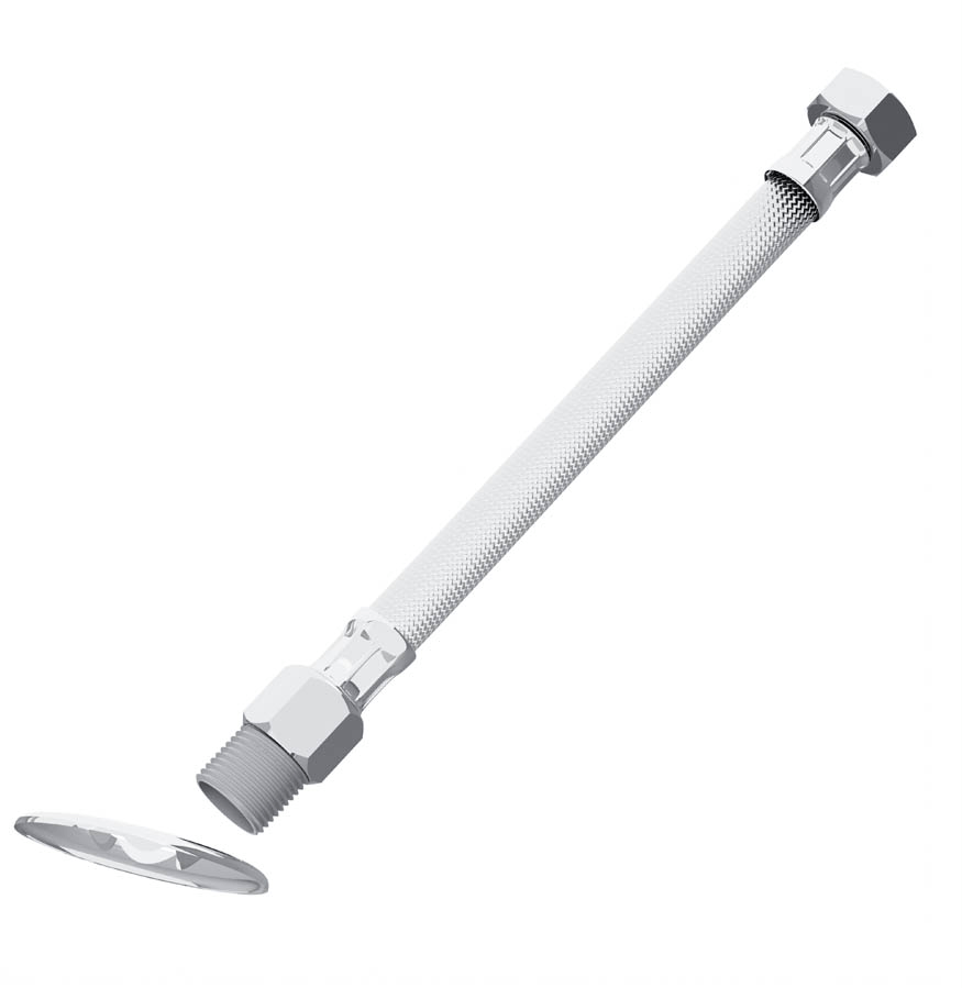 Engate Flexível Inox Cromado 40cm Blukit