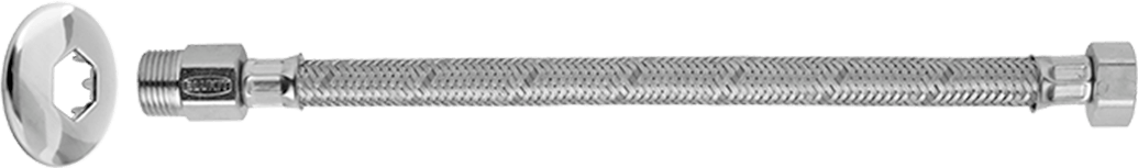 Engate Flexível Inox Cromado 30cm Blukit