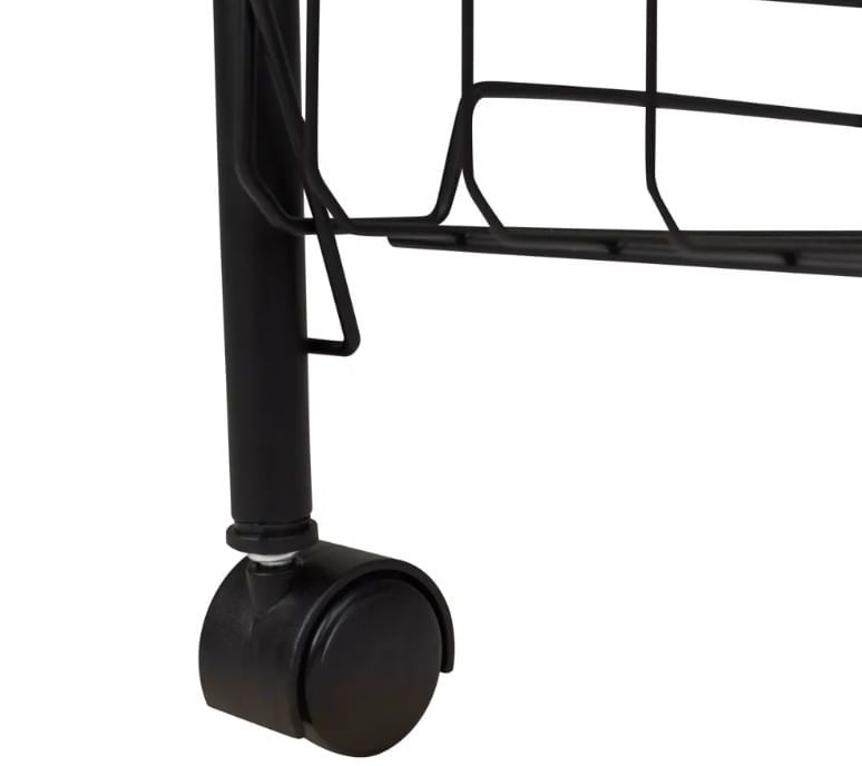 Fruteira 3 Andares com Rodas Preto Mor - Imagem 2