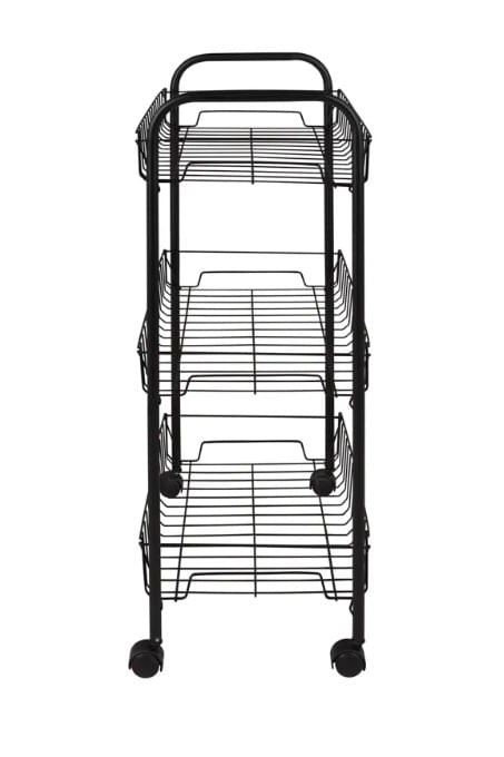 Fruteira 3 Andares com Rodas Preto Mor - Imagem 3