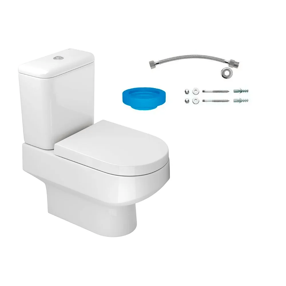 Kit Completo Bacia Acoplada Carrara Branco  Deca