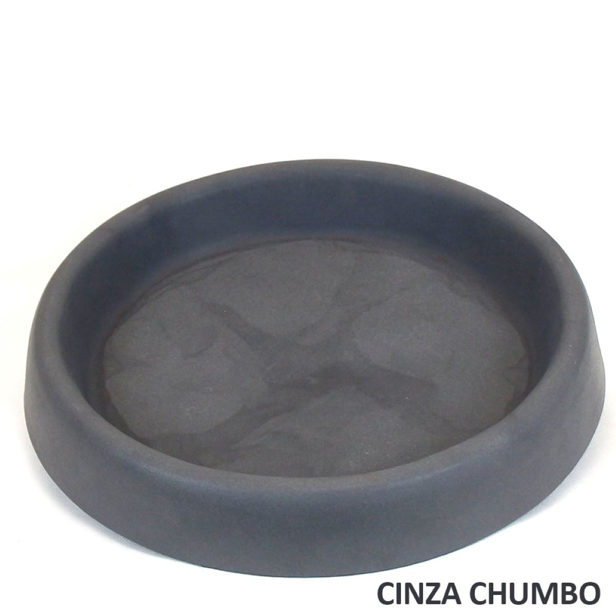 Prato de Planta Redondo Riscatto N3 Cinza Chumbo Vouga Decor
