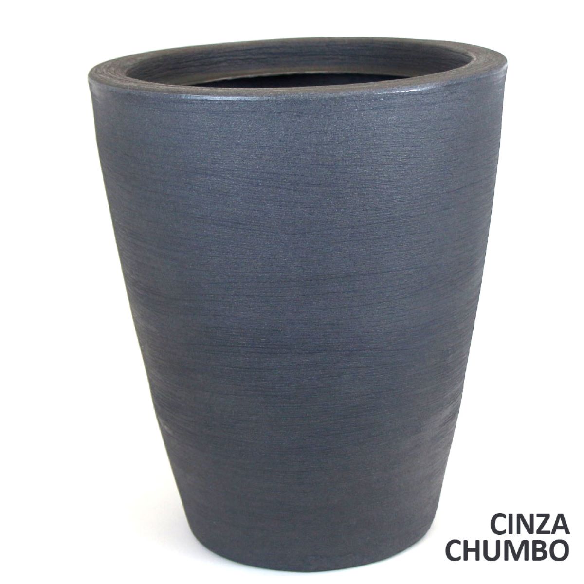 Vaso de Planta Cone Riscatto N1 Cinza Chumbo Vouga Decor
