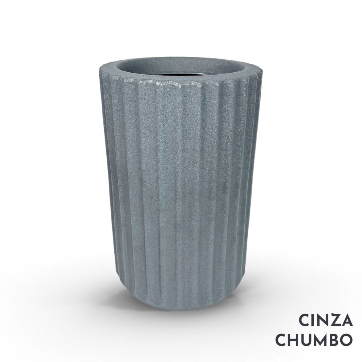 Vaso de Planta Roma N2 Cinza Chumbo Vouga Decor