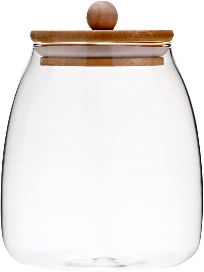 Pote de Vidro com Tampa de Bambu Eco 13,2cm Mimo