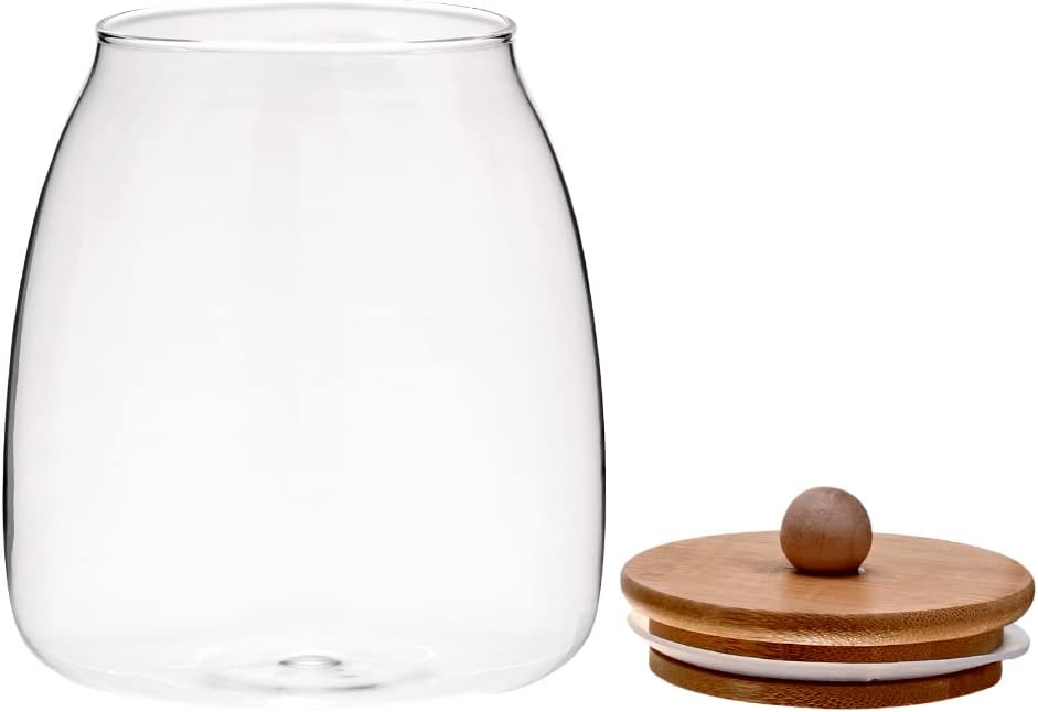 Pote de Vidro com Tampa de Bambu Eco 13,2cm Mimo - Imagem 2