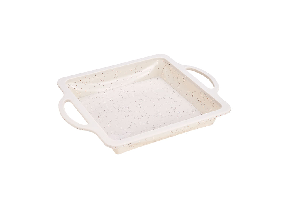 Forma Quadrada de Silicone com Alça Tech Branco Mimo