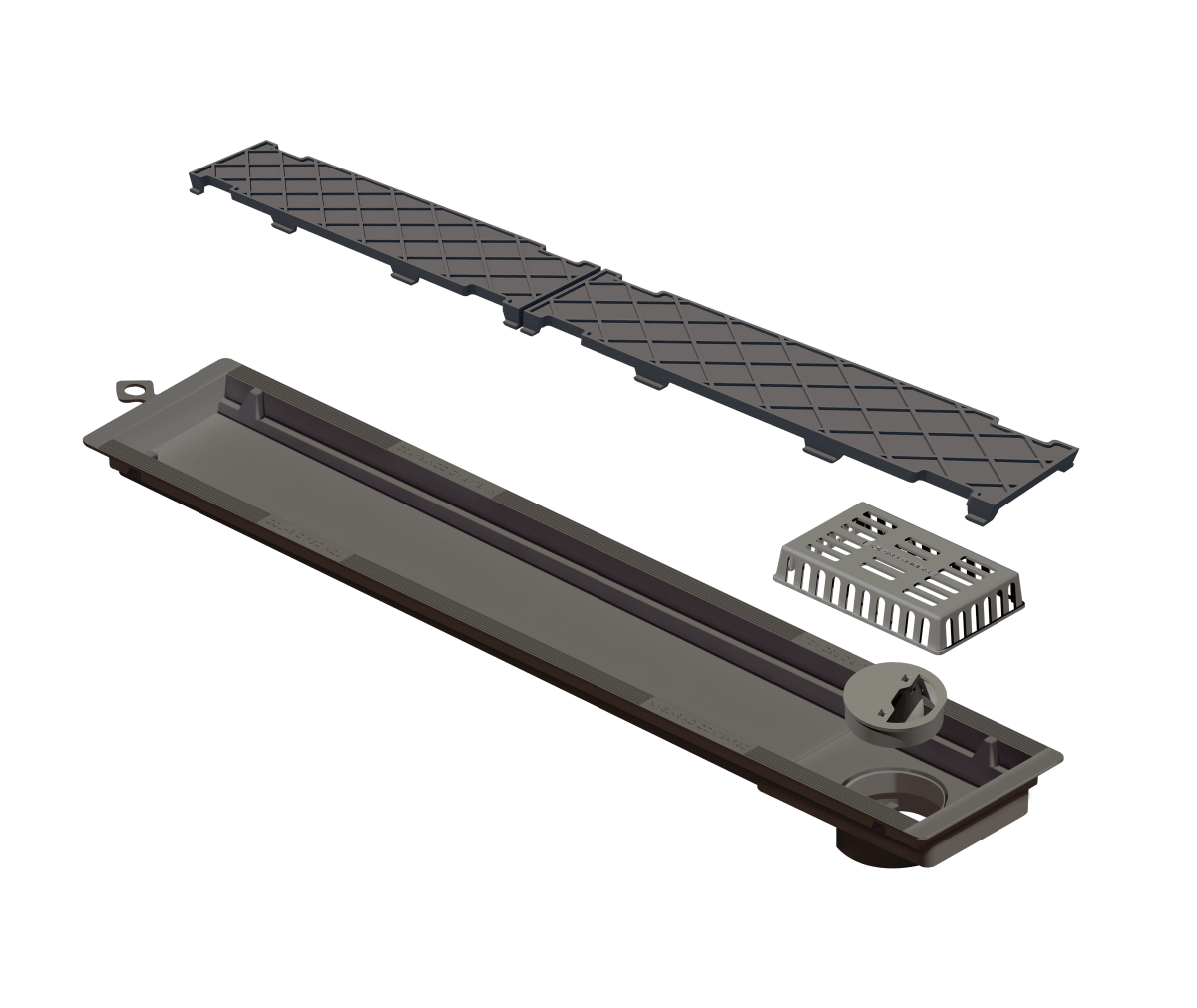 Ralo Linear Pvc Seco 50cm Oculto Cinza