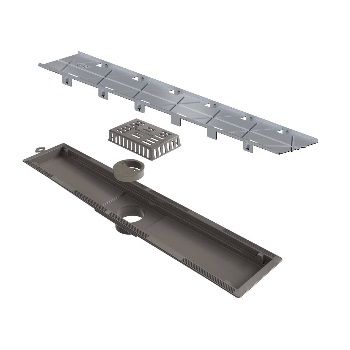 Ralo Linear Versatile 50cm Central Oculto Prata