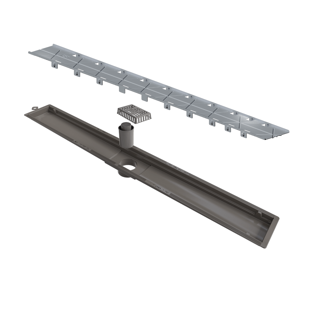 Ralo Linear Versatile 75cm Central Oculto Prata