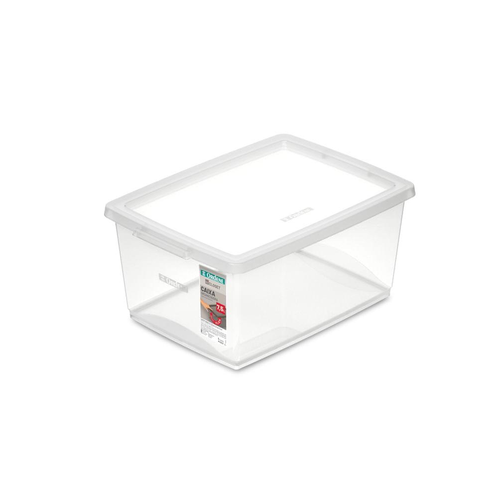 Organizador Plástico 7,5L Cristal Ordene