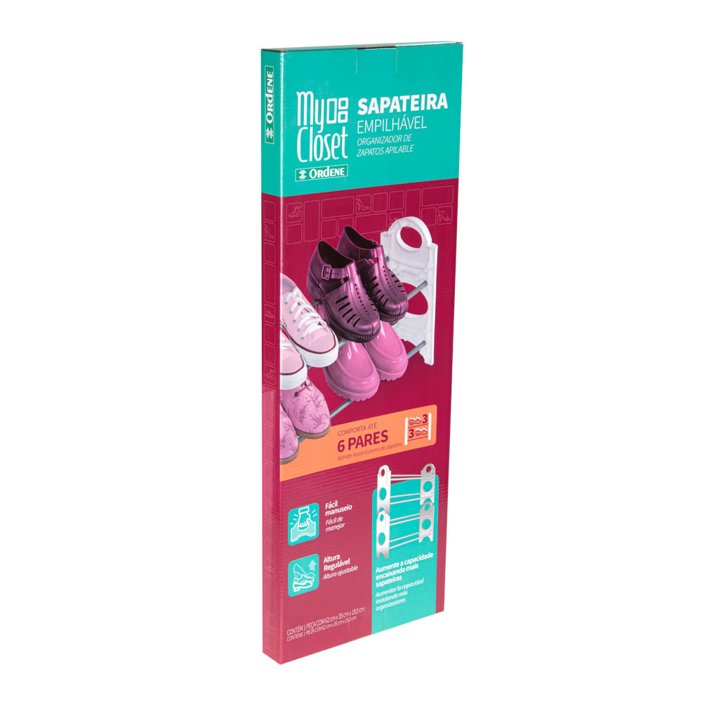 Sapateira Plástica Empilhável Branco Ordene - Imagem 4