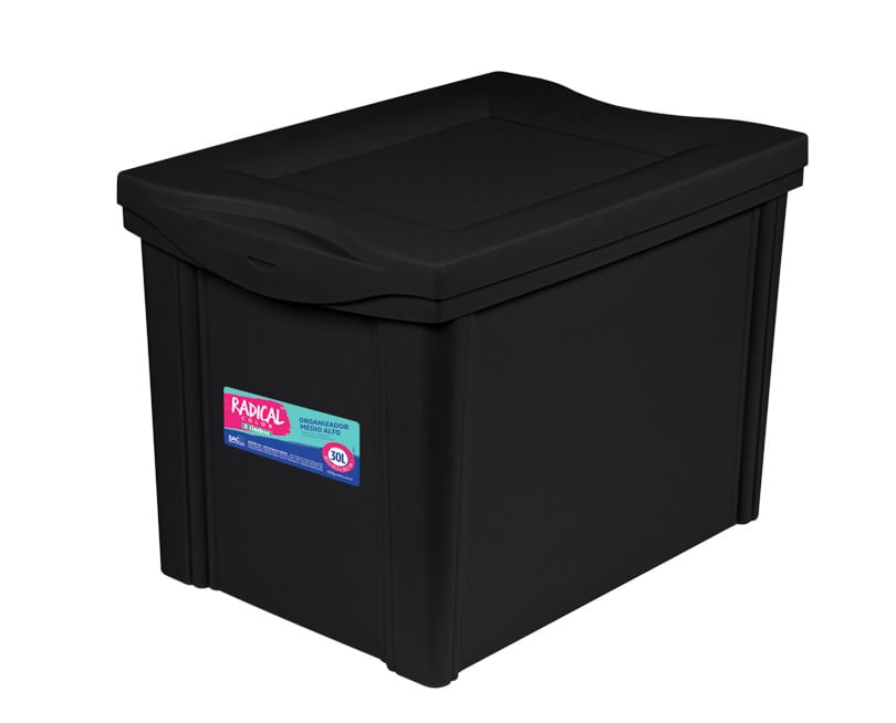 Organizador de Plástico 30L Preto Ordene