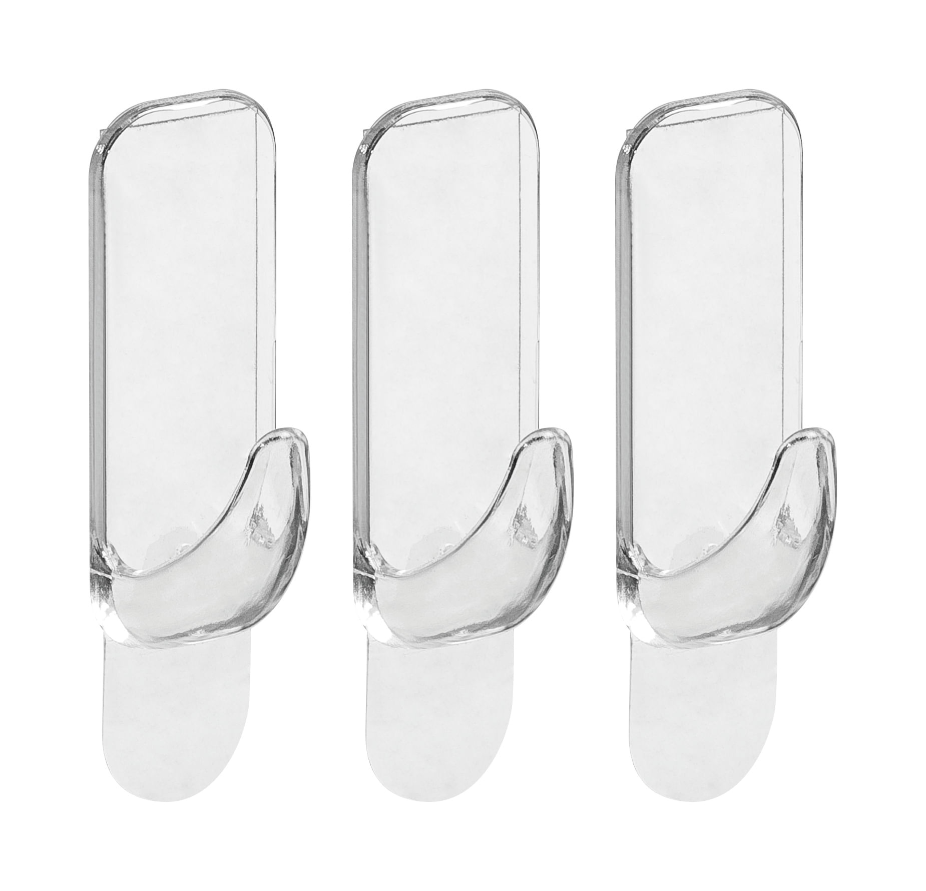 Gancho de Plástico Retangular com Adesivo P 3 Unidades Ordene - Imagem 2