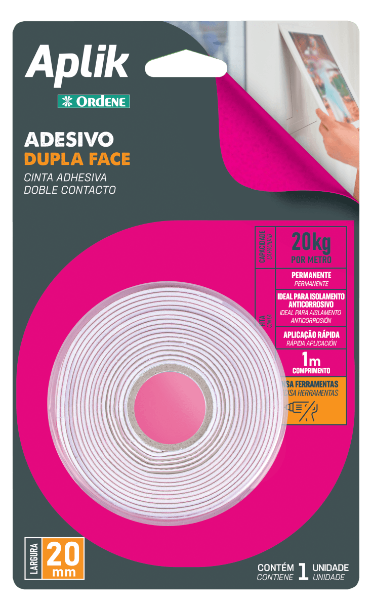 Fita Adesiva Dupla Face 1mx20mm Ordene