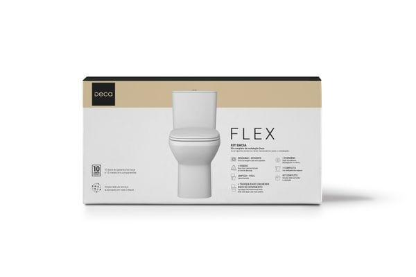 Kit Completo Bacia com Caixa Acoplada Flex Branco Deca - Imagem 3
