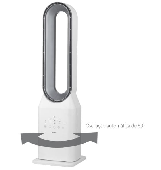 Circulador Bladeless 90cm Branco e Prata 127V Spirit - Imagem 3