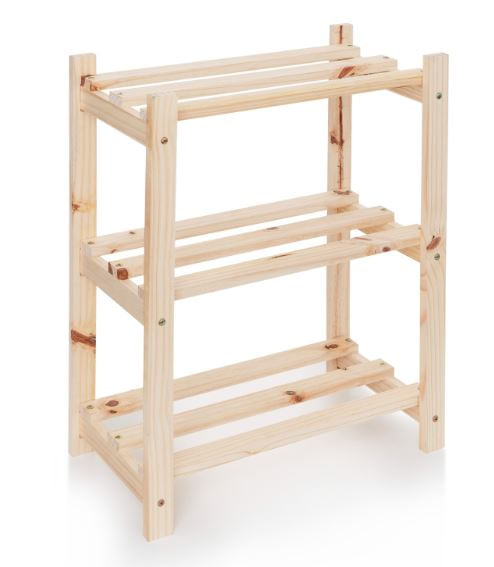 Estante de Madeira 3 Prateleiras 75x60cm Natural Bemfixa