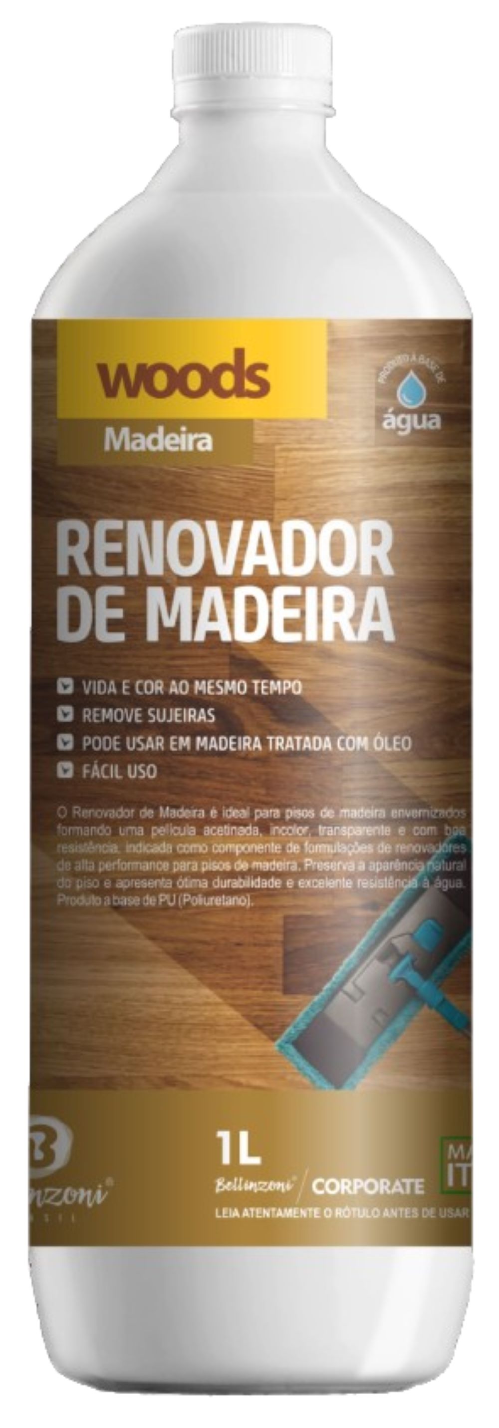 Renovador Woods para Pisos de Madeira 1L Bellinzoni