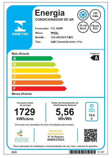 Ar Condicionado Inverter Split Cassete Frio 36000 Btus 220V Branco TCL - Imagem 5