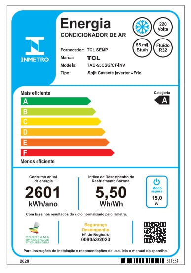 Ar Condicionado Inverter Split Cassete Frio 55000 Btus 220V Branco TCL - Imagem 5