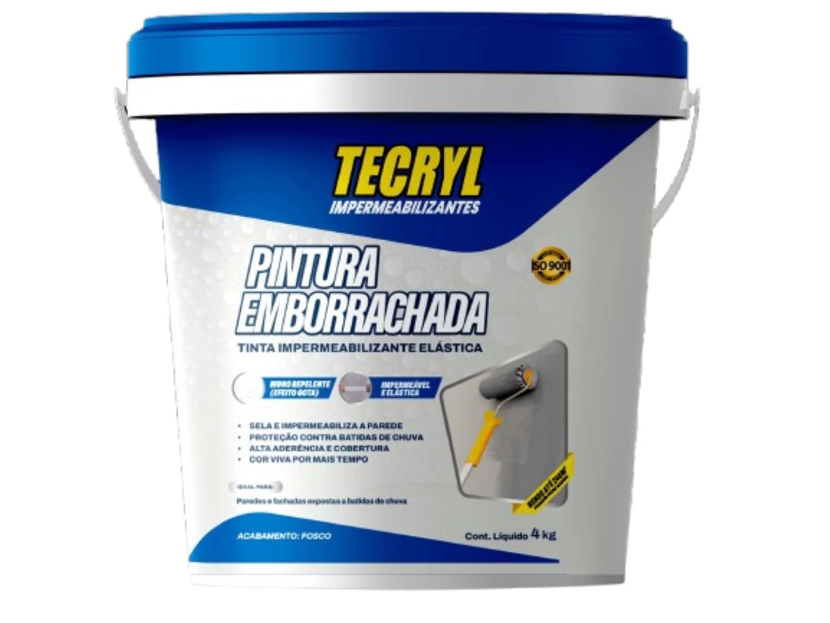 Tinta Impermeabilizante Emborrachada Cinza Claro 4kg da Tecryl