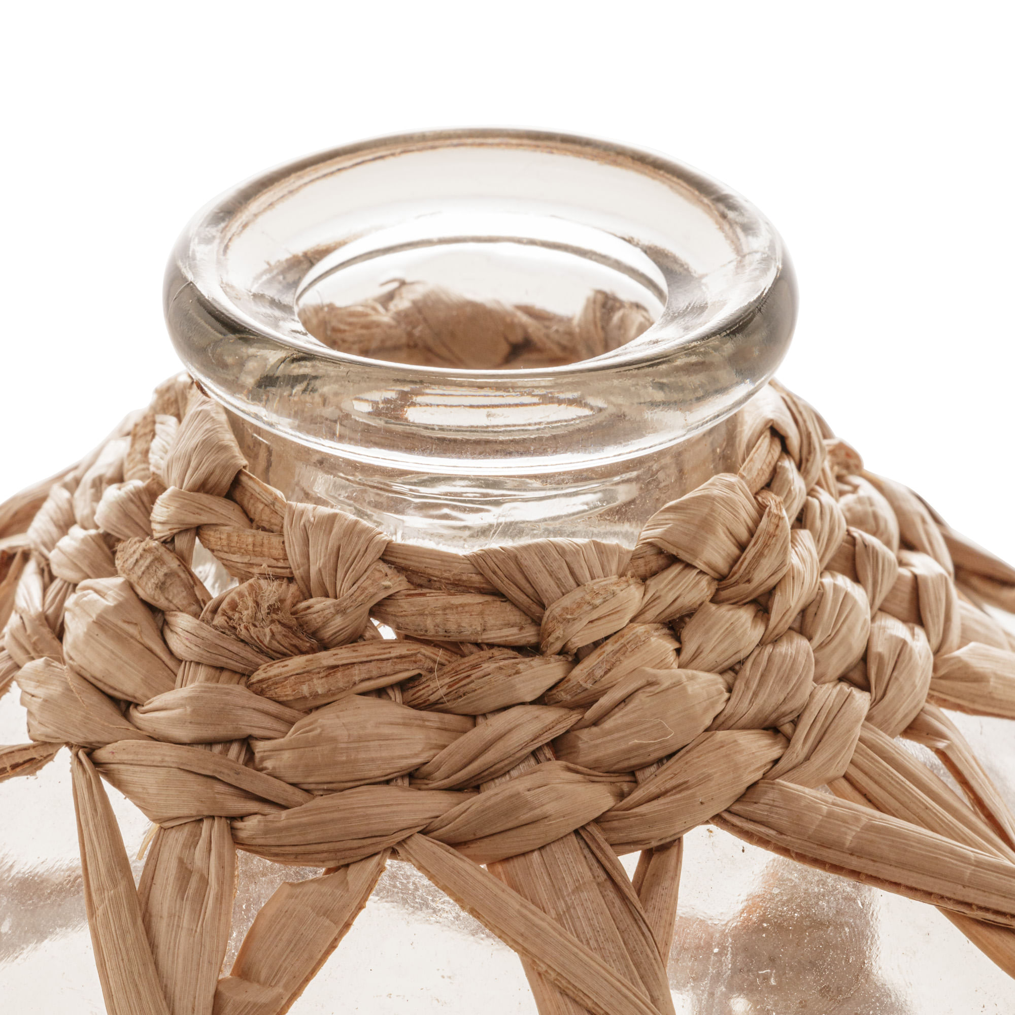 Vaso de Vidro e Fibra 12x25cm Natural Rojemac - Imagem 4