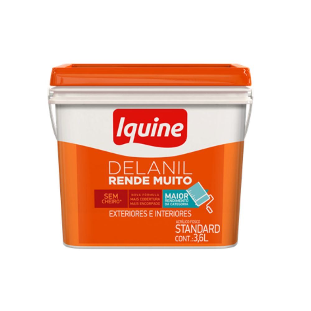 Tinta Acrílica Delanil Rende Muito 3,6L Branco Neve Tintas Iquine