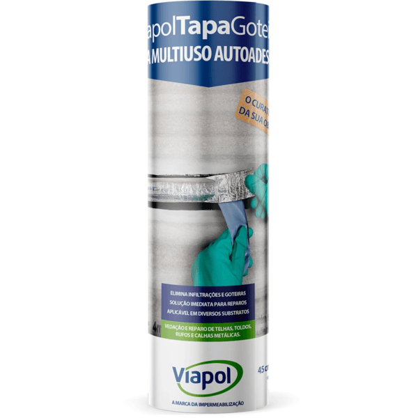 Fita Alumínio Tapa Goteira Sleeve 45cmx10m Viapol