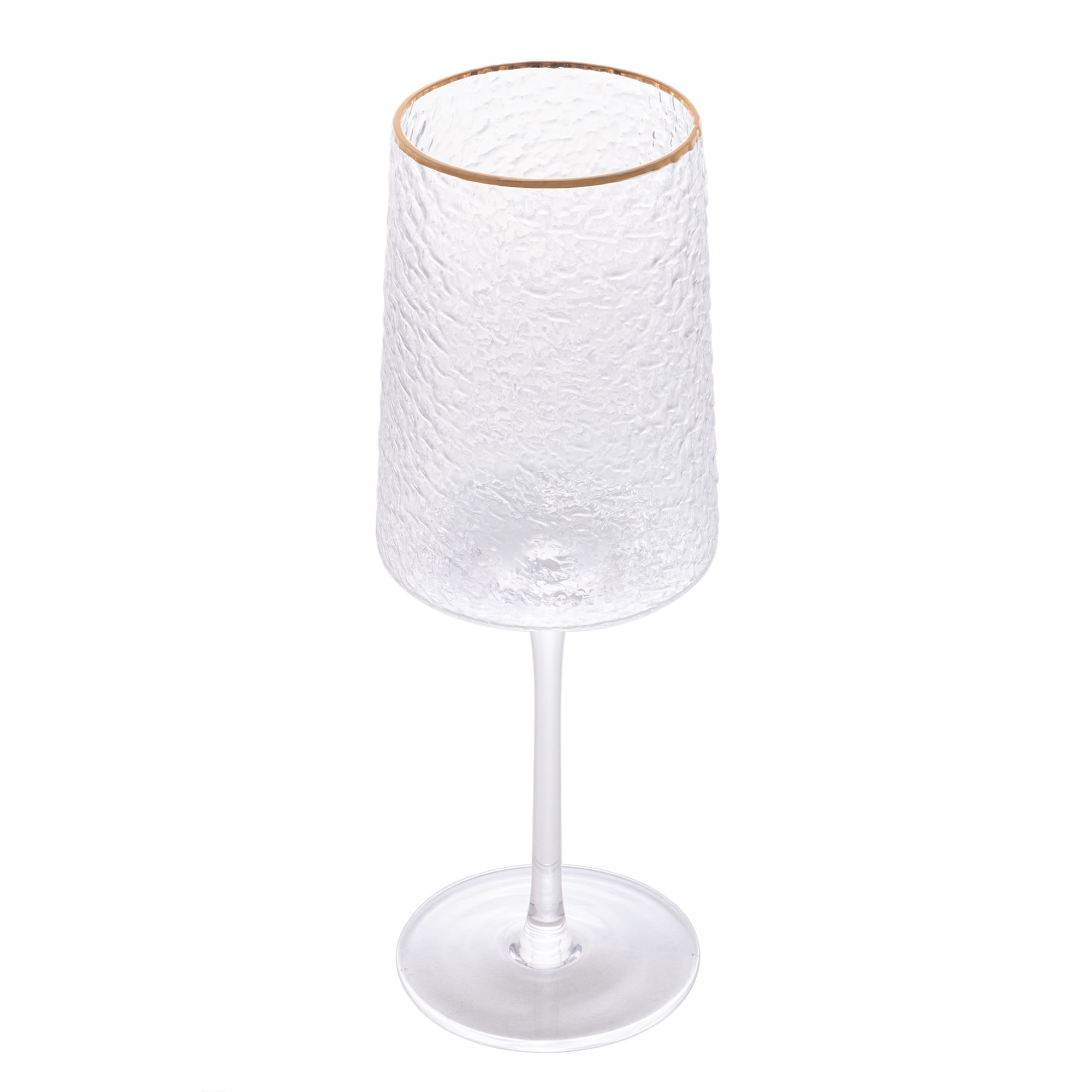 Taça para Vinho de Cristal com Fio de Ouro Petra 600ml Incolor Lyor