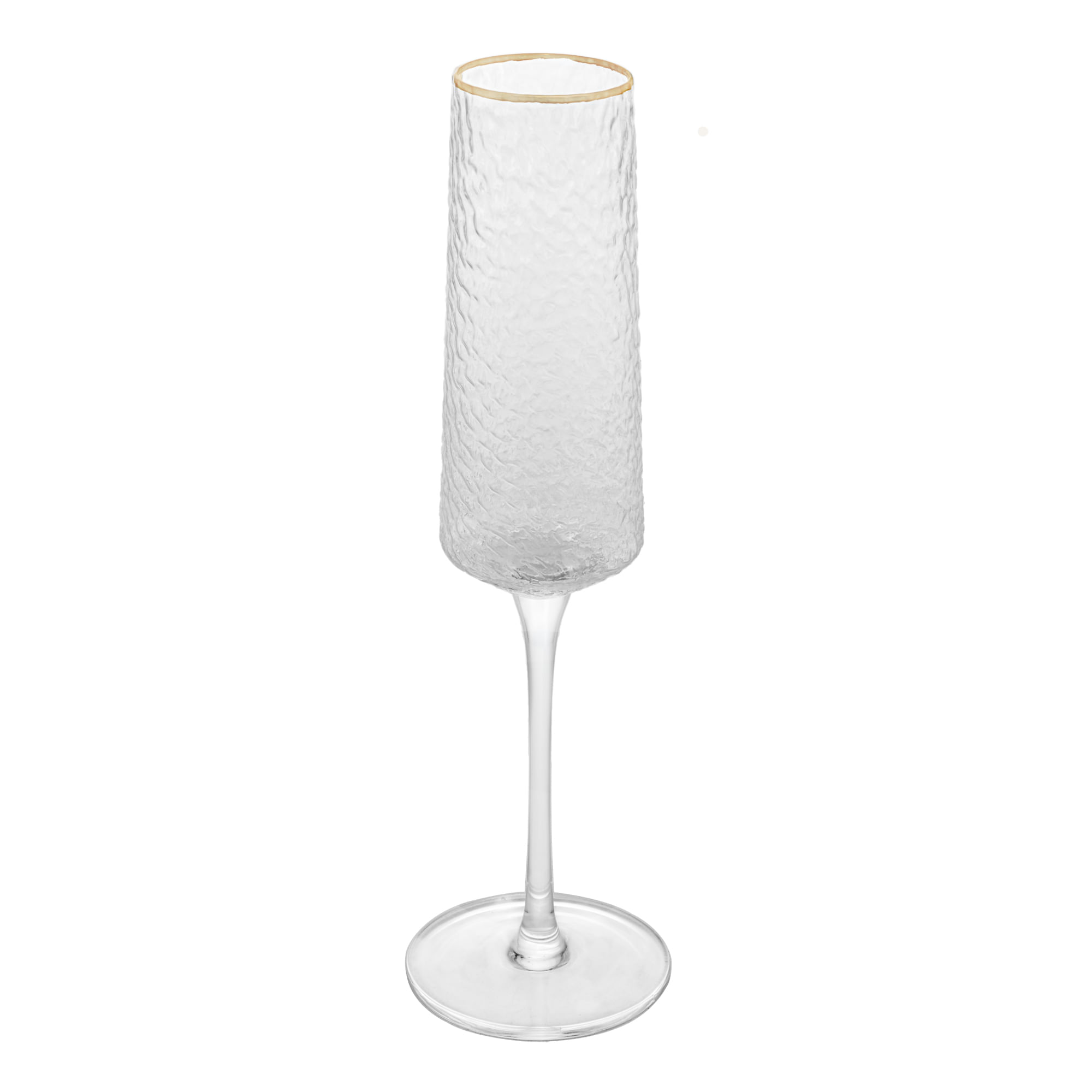 Taça para Champanhe de Cristal com Fio de Ouro Petra 300ml Incolor Lyor