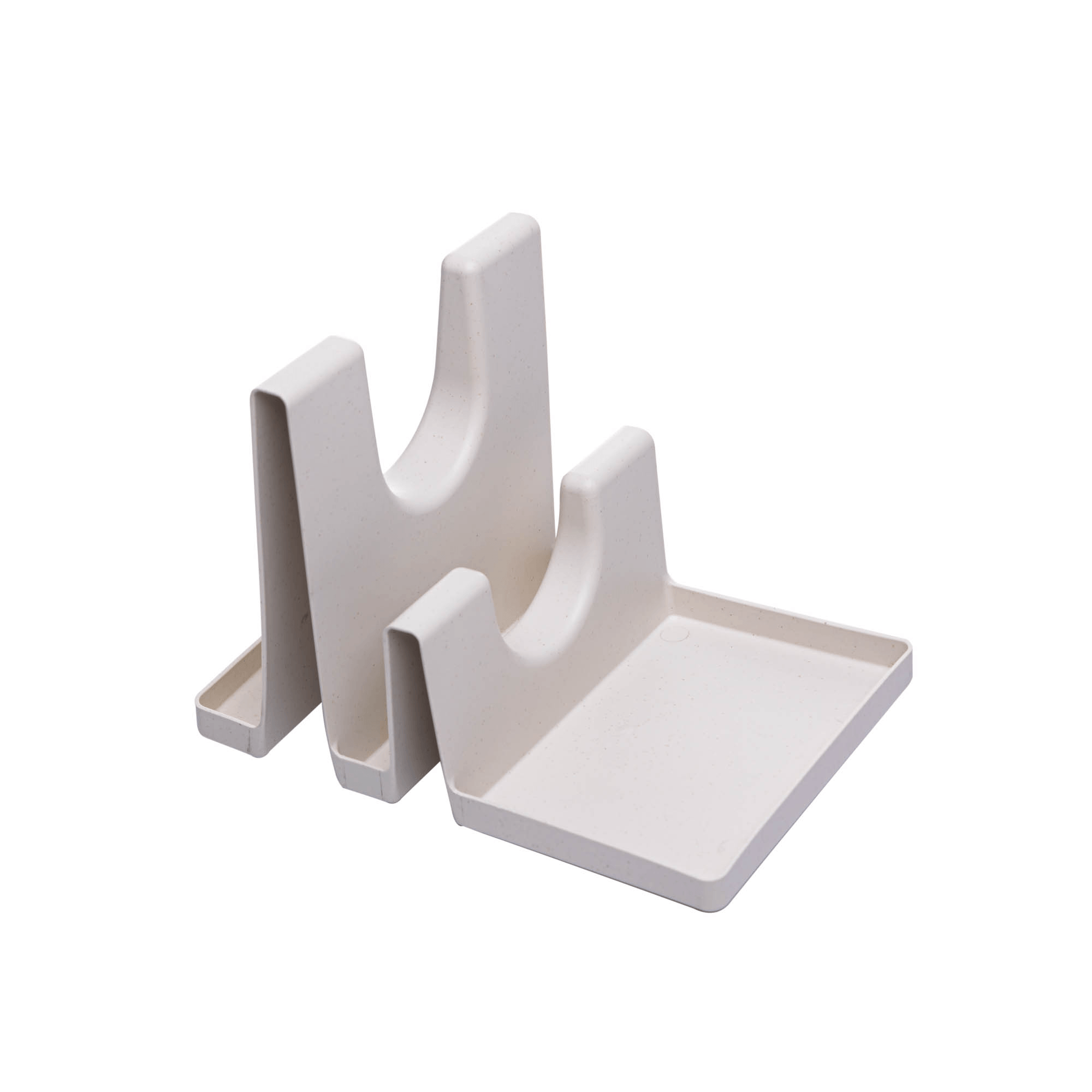 Descanso para Tampas e Utensílios de Bambu e PP Branco Lyor